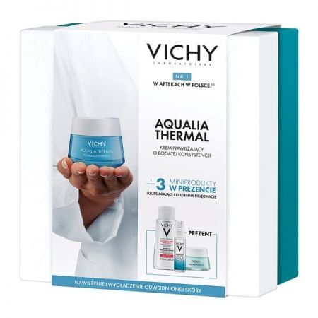 Vichy Aqualia Thermal Zestaw, Nawilżający krem na dzień, 50 ml + gratisy.