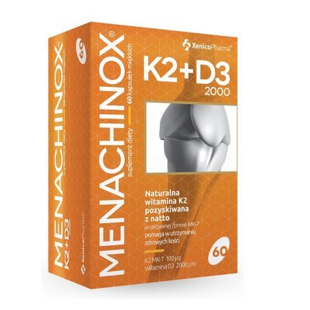 XENICO PHARMA MENACHINOX K2+D3 2000, 60 KAPSUŁEK
